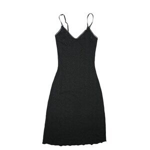 Cou Cou Pointelle Knit Cami Dress in Black